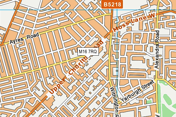 M16 7RQ map - OS VectorMap District (Ordnance Survey)