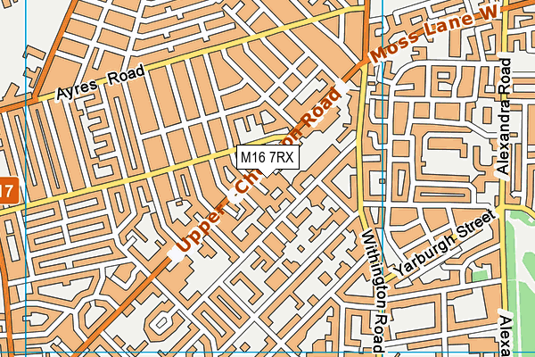 M16 7RX map - OS VectorMap District (Ordnance Survey)