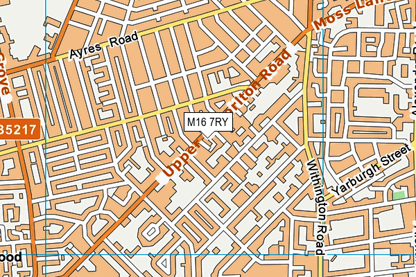 M16 7RY map - OS VectorMap District (Ordnance Survey)