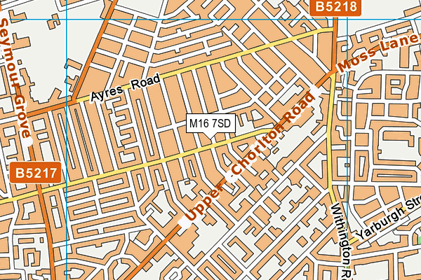 M16 7SD map - OS VectorMap District (Ordnance Survey)