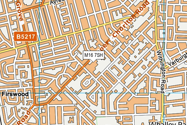 M16 7SH map - OS VectorMap District (Ordnance Survey)