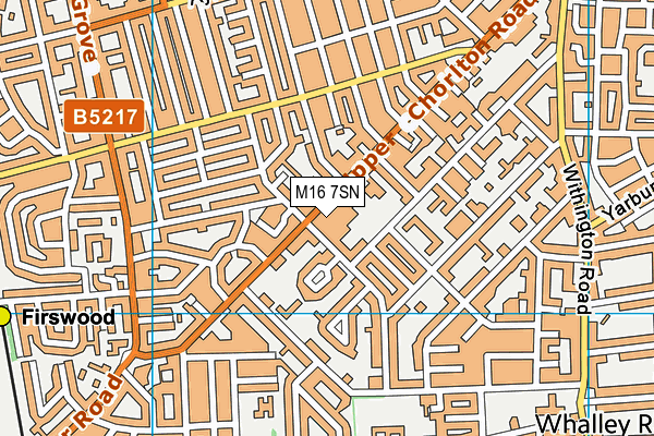 M16 7SN map - OS VectorMap District (Ordnance Survey)