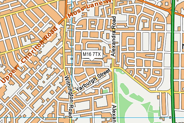 M16 7TX map - OS VectorMap District (Ordnance Survey)