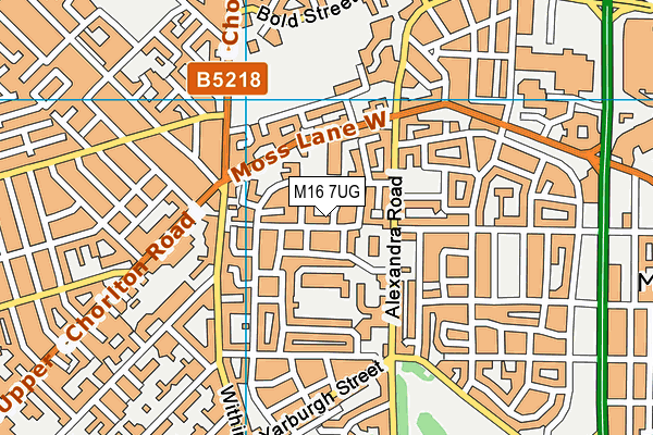 M16 7UG map - OS VectorMap District (Ordnance Survey)