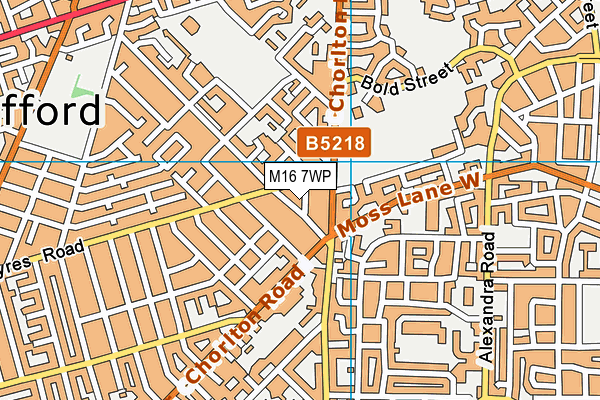 M16 7WP map - OS VectorMap District (Ordnance Survey)