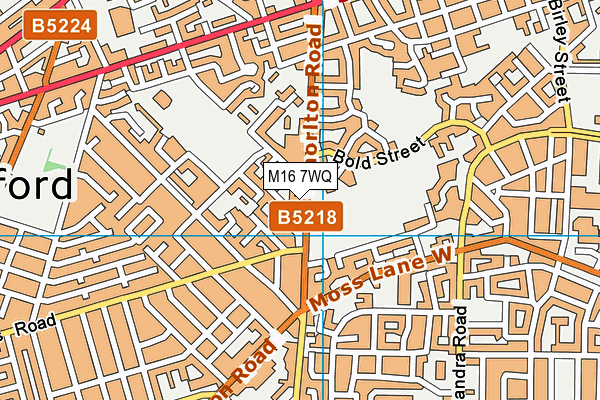 M16 7WQ map - OS VectorMap District (Ordnance Survey)