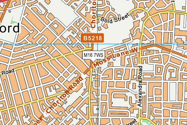 M16 7WS map - OS VectorMap District (Ordnance Survey)