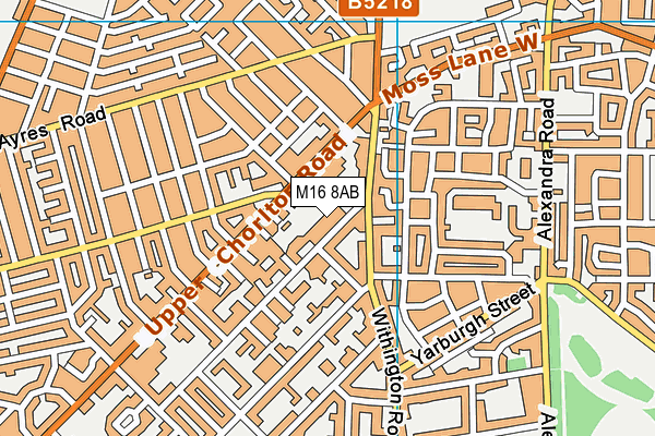 M16 8AB map - OS VectorMap District (Ordnance Survey)