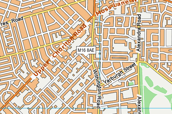 M16 8AE map - OS VectorMap District (Ordnance Survey)