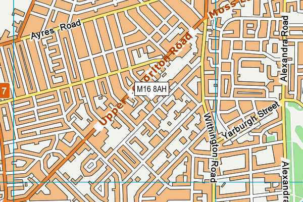 M16 8AH map - OS VectorMap District (Ordnance Survey)