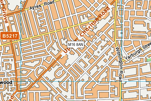 M16 8AN map - OS VectorMap District (Ordnance Survey)