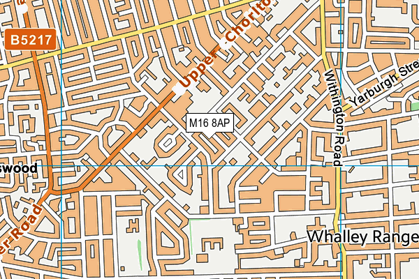 M16 8AP map - OS VectorMap District (Ordnance Survey)