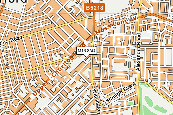 M16 8AQ map - OS VectorMap District (Ordnance Survey)