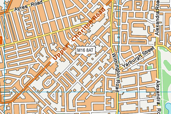 M16 8AT map - OS VectorMap District (Ordnance Survey)