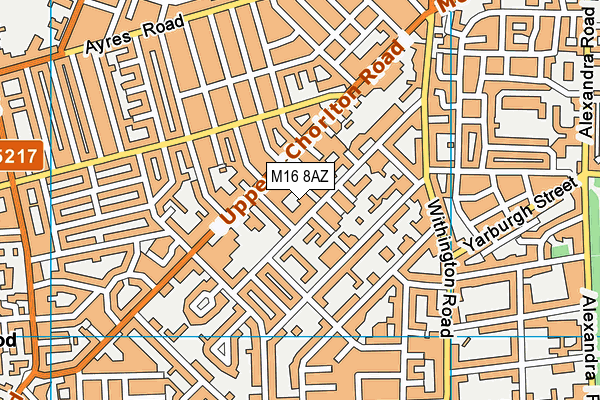 M16 8AZ map - OS VectorMap District (Ordnance Survey)