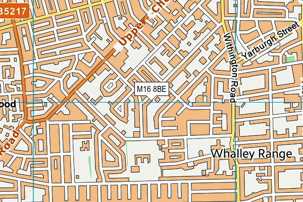 M16 8BE map - OS VectorMap District (Ordnance Survey)