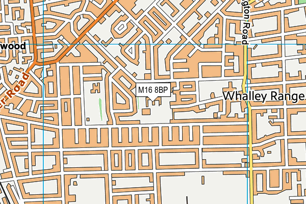 M16 8BP map - OS VectorMap District (Ordnance Survey)