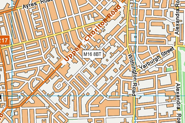M16 8BT map - OS VectorMap District (Ordnance Survey)