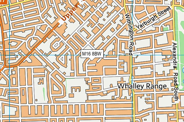 M16 8BW map - OS VectorMap District (Ordnance Survey)