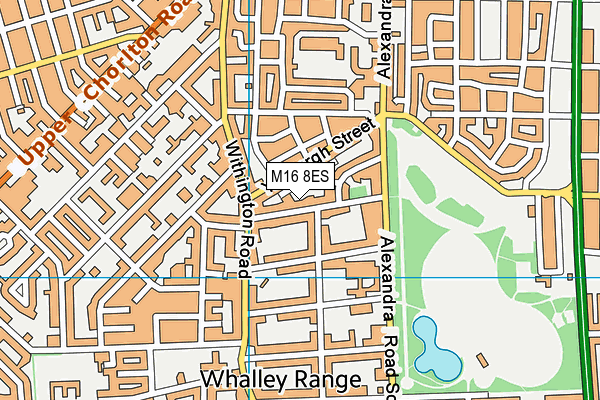 M16 8ES map - OS VectorMap District (Ordnance Survey)