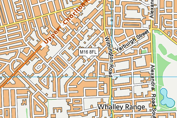 M16 8FL map - OS VectorMap District (Ordnance Survey)