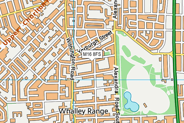 M16 8FS map - OS VectorMap District (Ordnance Survey)