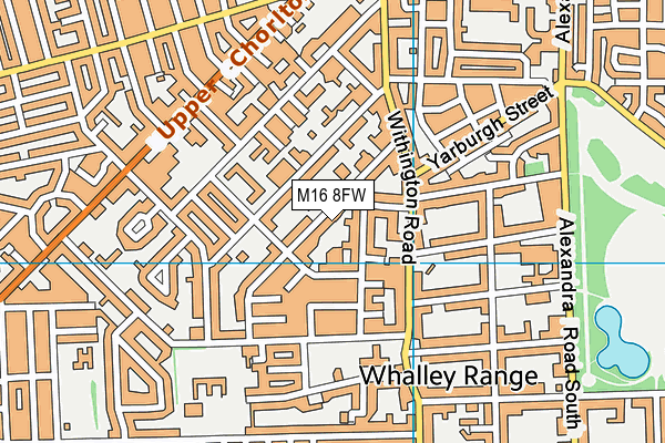 M16 8FW map - OS VectorMap District (Ordnance Survey)