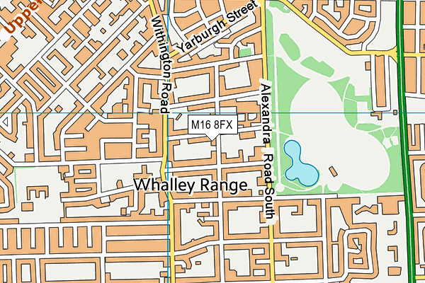 M16 8FX map - OS VectorMap District (Ordnance Survey)