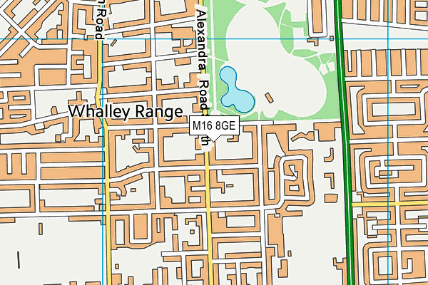 M16 8GE map - OS VectorMap District (Ordnance Survey)