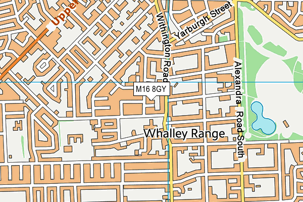 M16 8GY map - OS VectorMap District (Ordnance Survey)