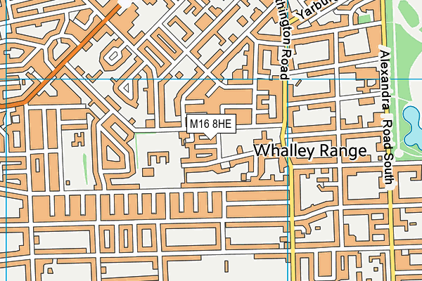 M16 8HE map - OS VectorMap District (Ordnance Survey)