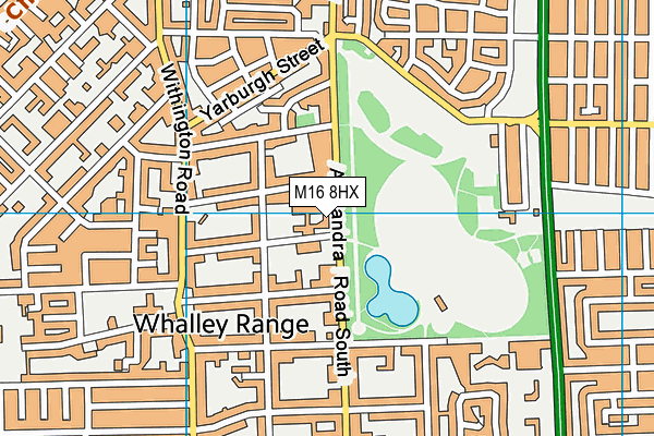 St Bede's College map (M16 8HX) - OS VectorMap District (Ordnance Survey)