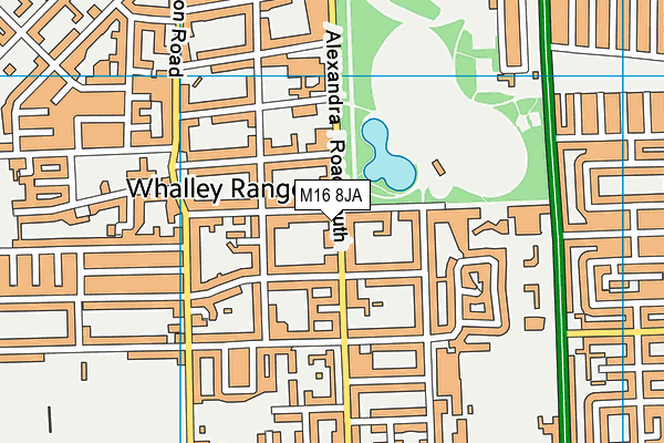 M16 8JA map - OS VectorMap District (Ordnance Survey)