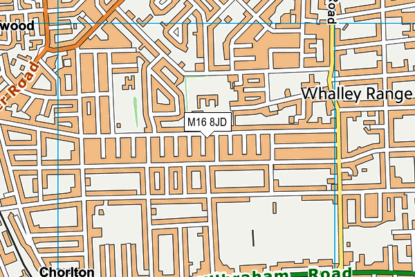 M16 8JD map - OS VectorMap District (Ordnance Survey)