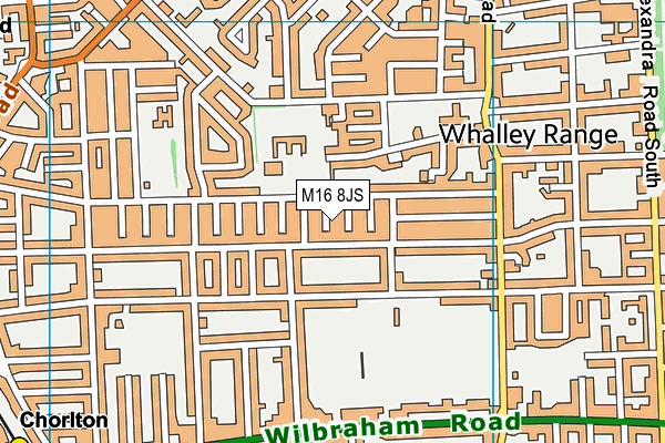 M16 8JS map - OS VectorMap District (Ordnance Survey)