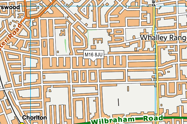 M16 8JU map - OS VectorMap District (Ordnance Survey)