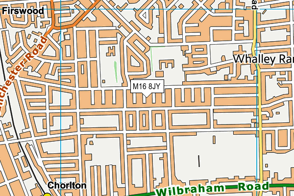 M16 8JY map - OS VectorMap District (Ordnance Survey)