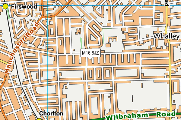 M16 8JZ map - OS VectorMap District (Ordnance Survey)