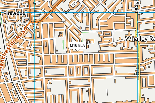M16 8LA map - OS VectorMap District (Ordnance Survey)