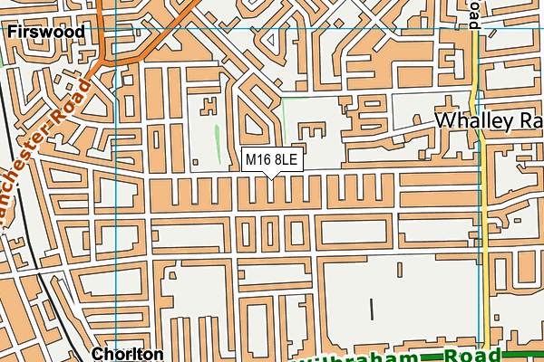 M16 8LE map - OS VectorMap District (Ordnance Survey)