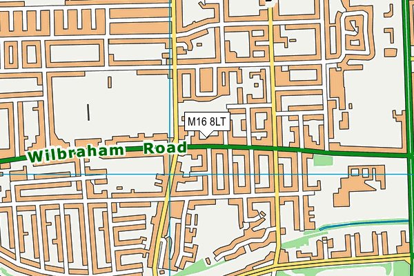 M16 8LT map - OS VectorMap District (Ordnance Survey)