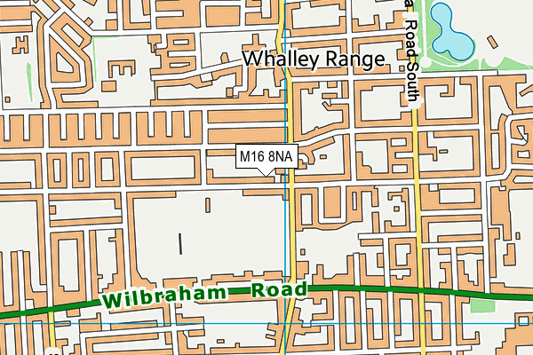 Brantingham Road (St Bedes College Sports Ground) map (M16 8NA) - OS VectorMap District (Ordnance Survey)