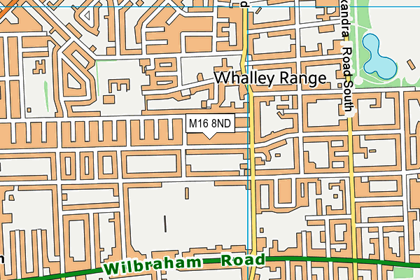 M16 8ND map - OS VectorMap District (Ordnance Survey)