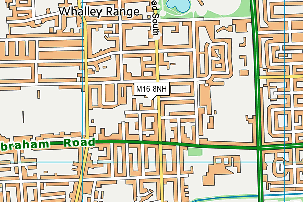 Kd Grammar School For Boys map (M16 8NH) - OS VectorMap District (Ordnance Survey)