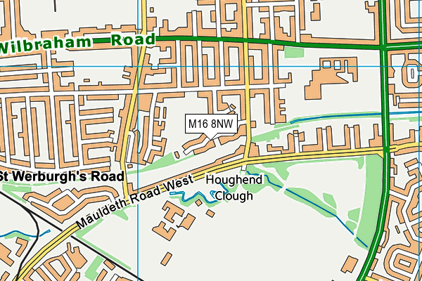 M16 8NW map - OS VectorMap District (Ordnance Survey)