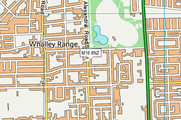 M16 8NZ map - OS VectorMap District (Ordnance Survey)