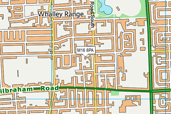 M16 8PA map - OS VectorMap District (Ordnance Survey)