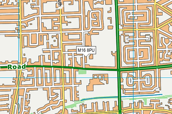 M16 8PU map - OS VectorMap District (Ordnance Survey)