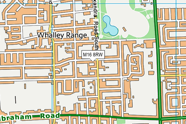 M16 8RW map - OS VectorMap District (Ordnance Survey)
