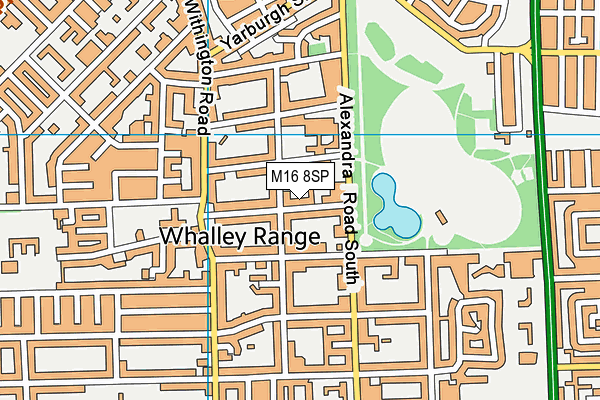 M16 8SP map - OS VectorMap District (Ordnance Survey)